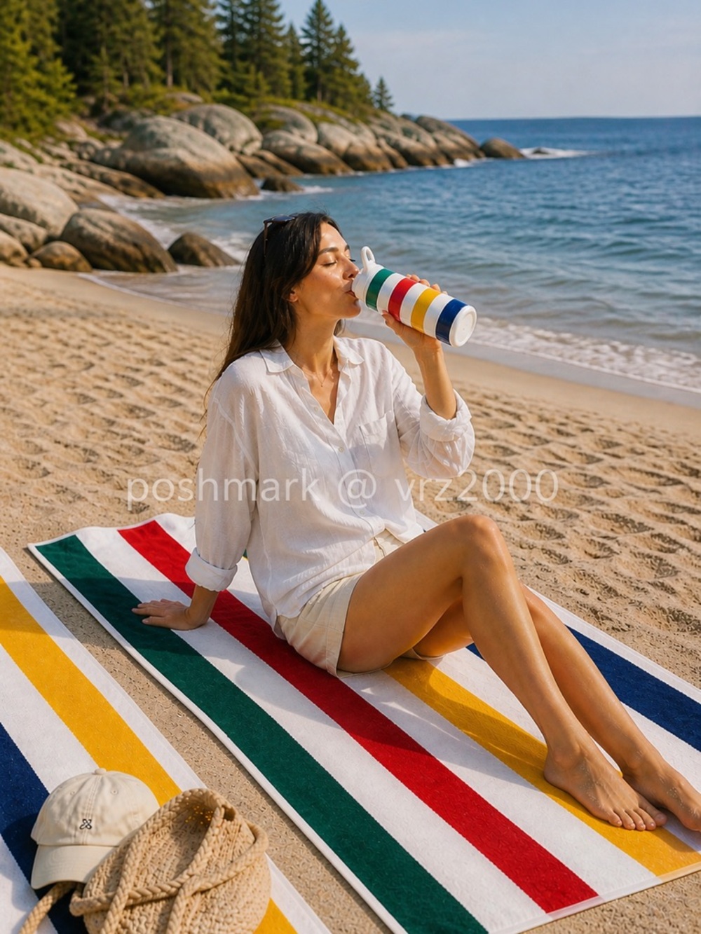 Beach Bundle Hudson’s Bay Company HBC Stripes (2 Towels and Water Bottle)
